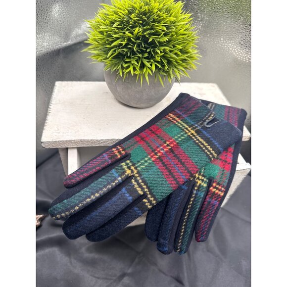2/$30 Retro Tartan Plaid Gloves Finger Touch Screen Cashmere Plus Velvet Thick - Picture 5 of 6